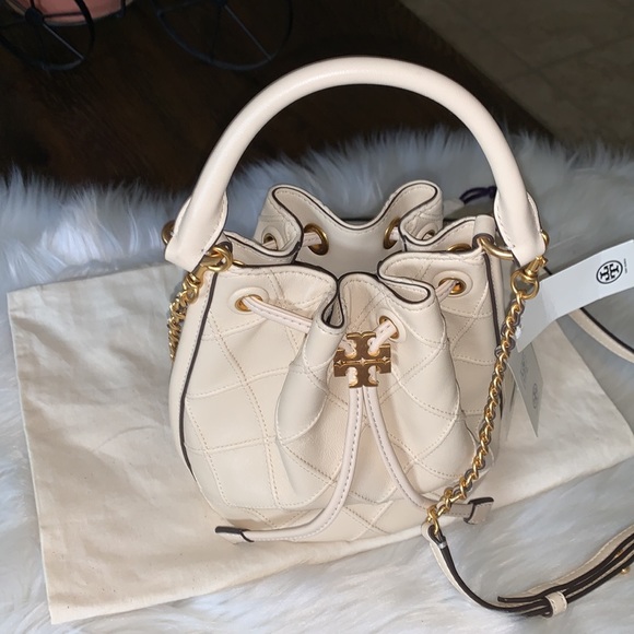 Tory Burch Mini Fleming soft bucket bag New Cream - Picture 4 of 17